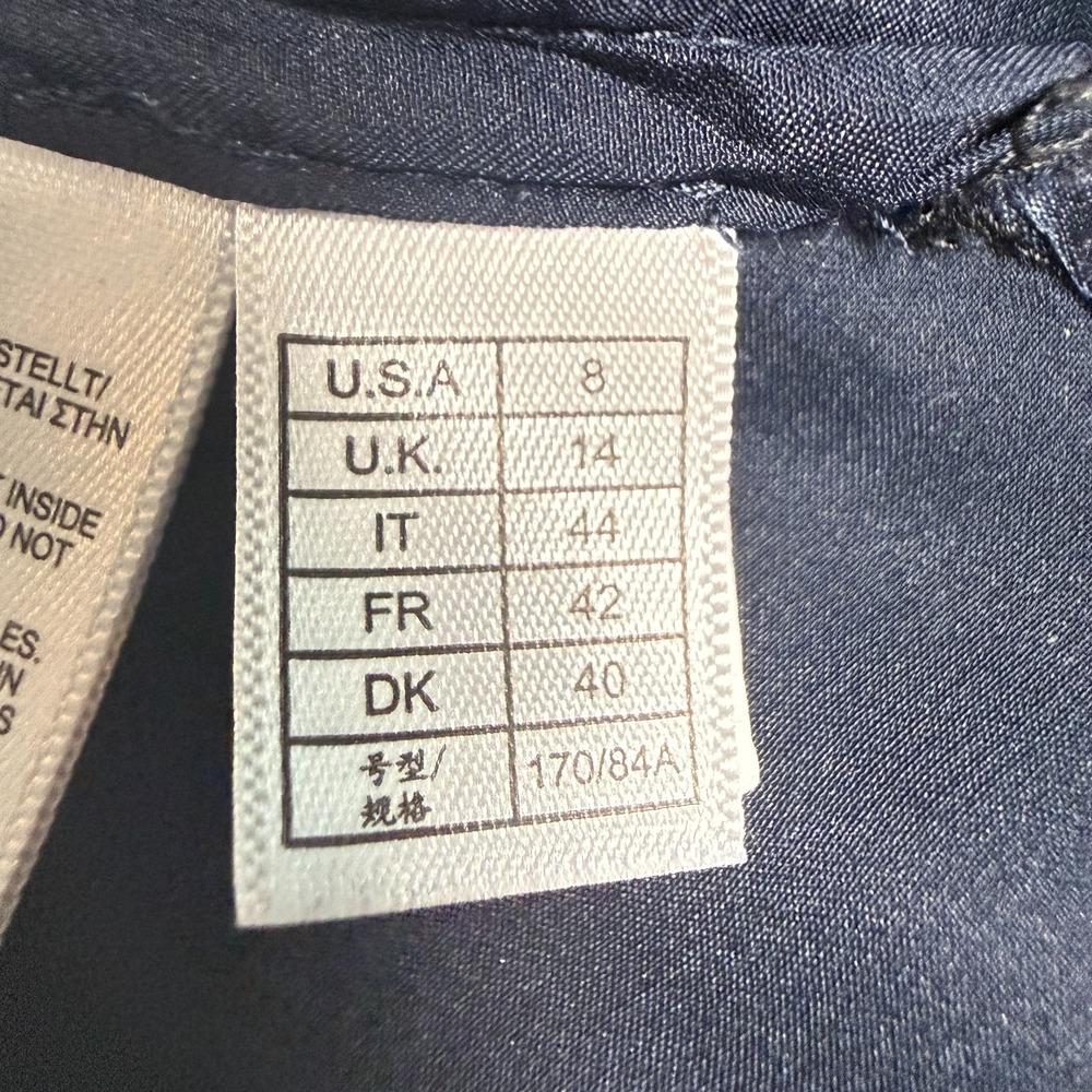 Brooks Brothers 100% Silk Navy Blue Sleeveless Blouse Shell Top Keyhole Womens-8 - Picture 4 of 11
